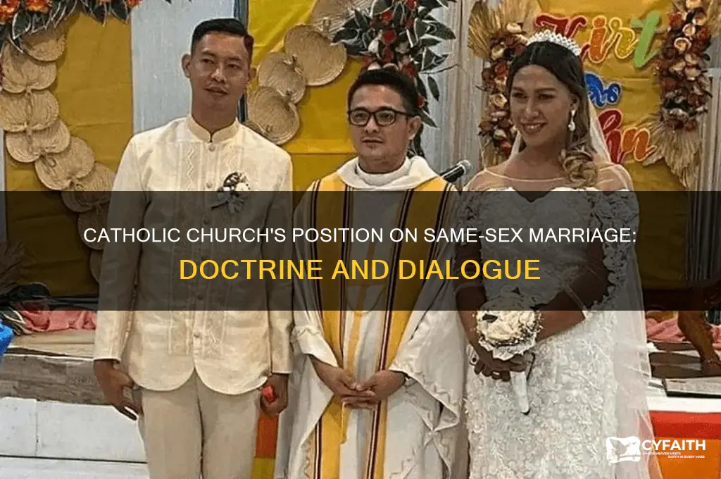 what is the catholic stance on same sex marriage