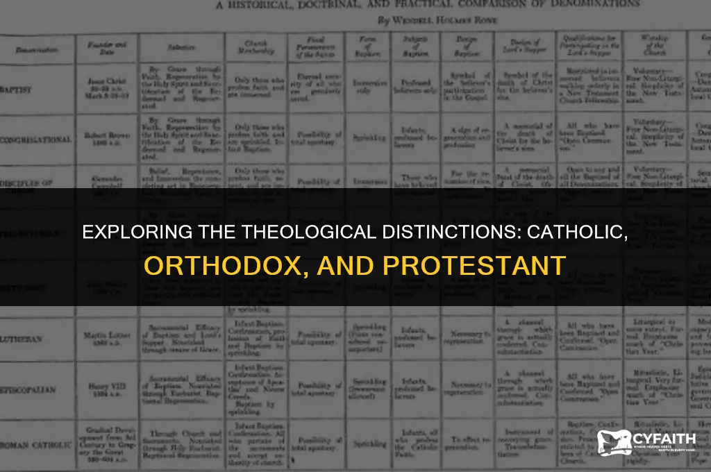 what is the difference between catholic and orthodox and protestant