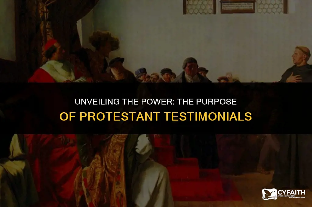 what is the purpose of protestant testimonials