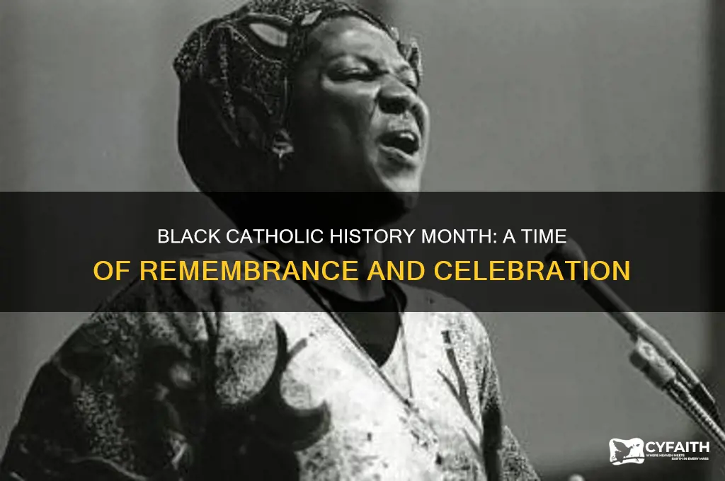 what is the reason for black catholic month
