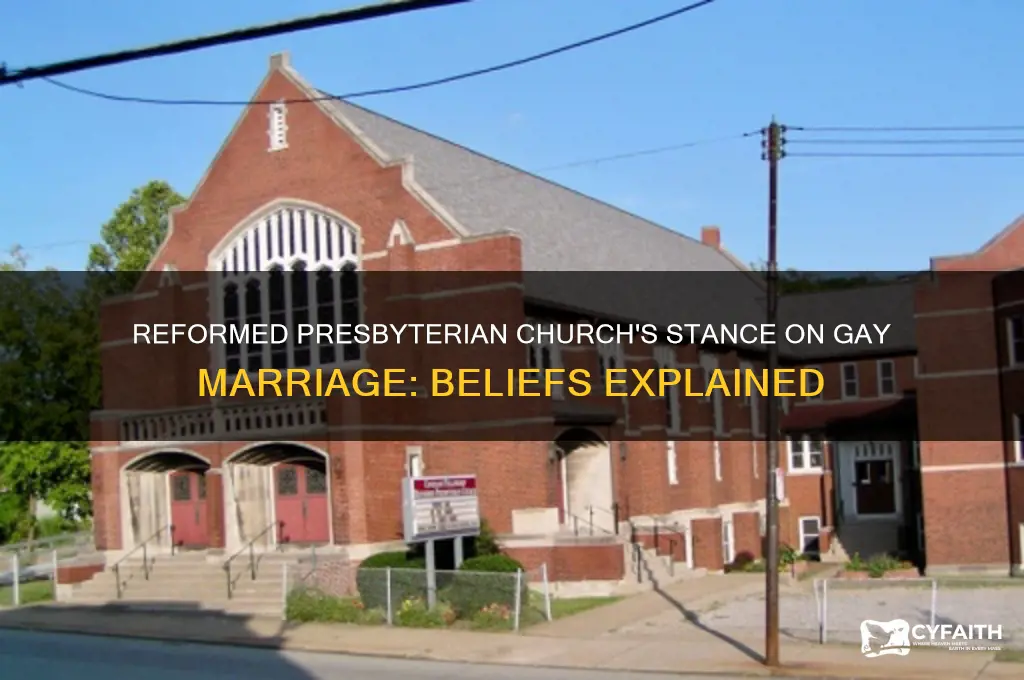 what is the reformed presbyterian church gay marriage