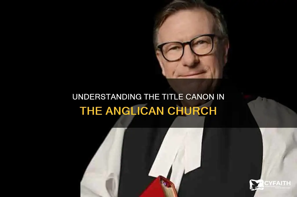what is the title canon in the anglican church