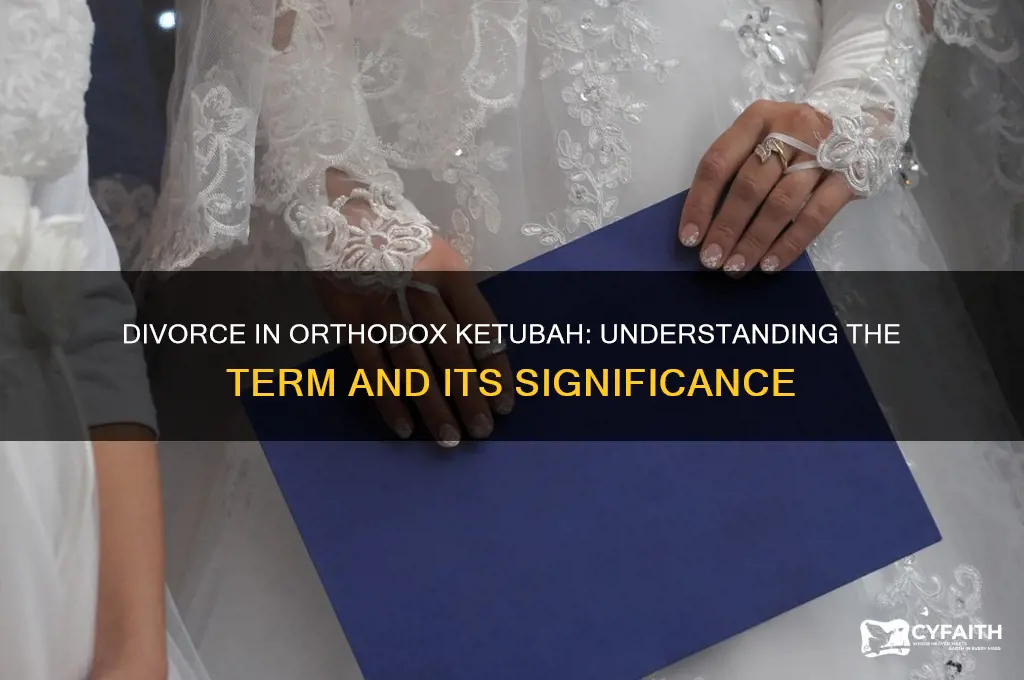 what is word used for divorce in orthodox ketubah
