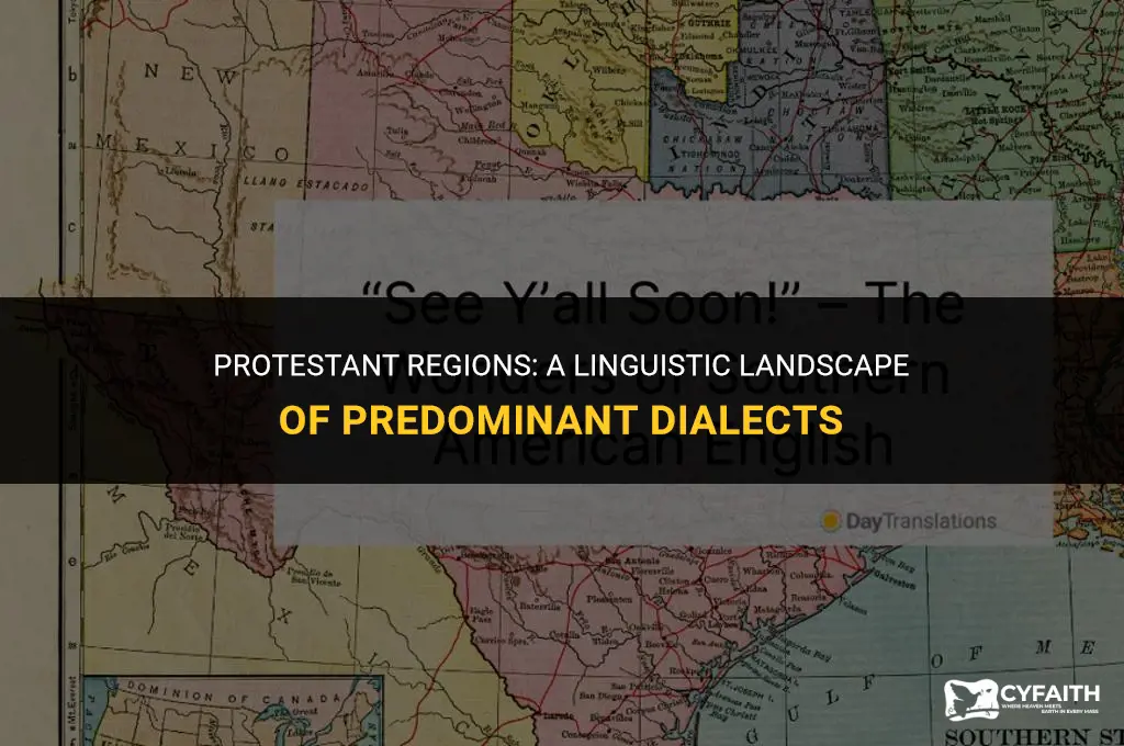 what language branch predominates in areas that are mainly protestant