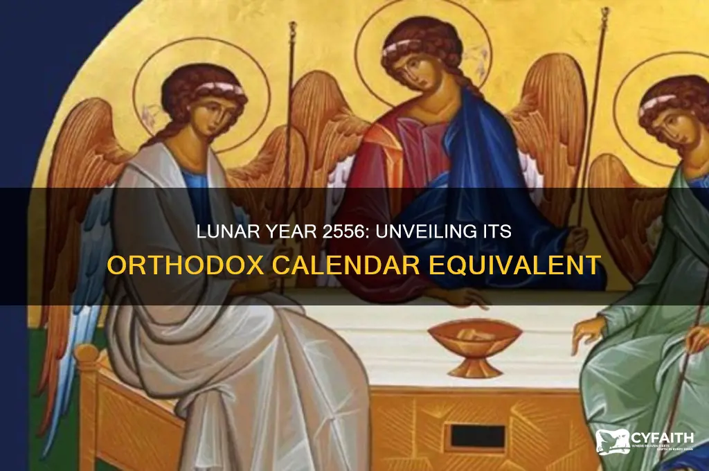 what lunar year was 2556 equals orthodox year