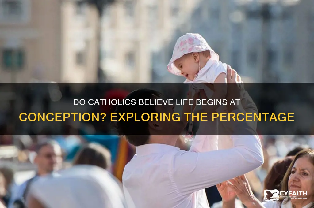 what percent of catholics beleive life begins at conception
