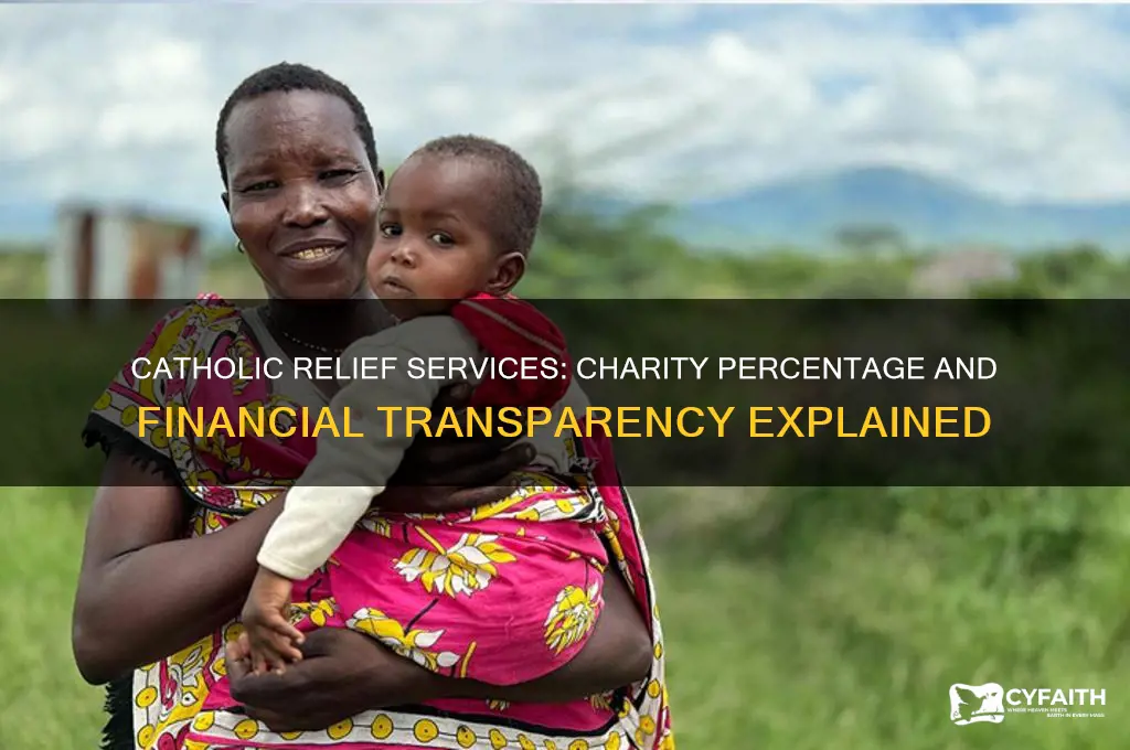 what percentage does catholic relief services give to charity