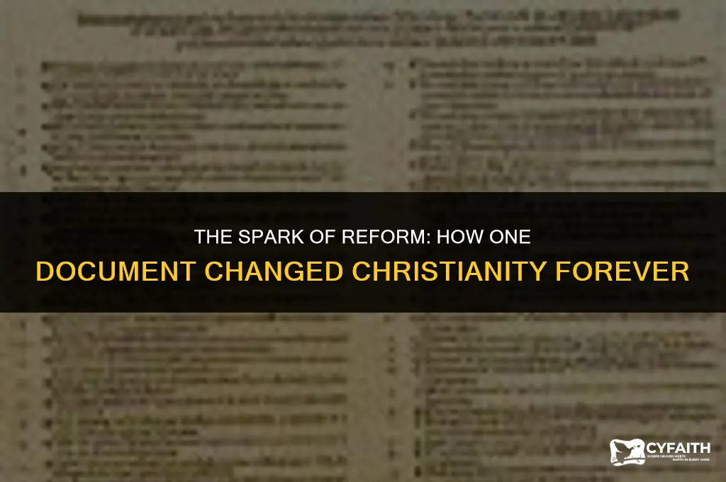 what printed document initiated the protestant reformation