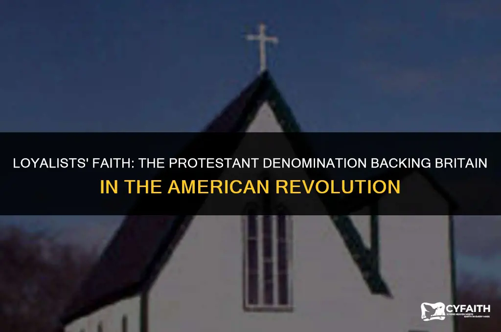 what protestant denomination supported british in american revolution