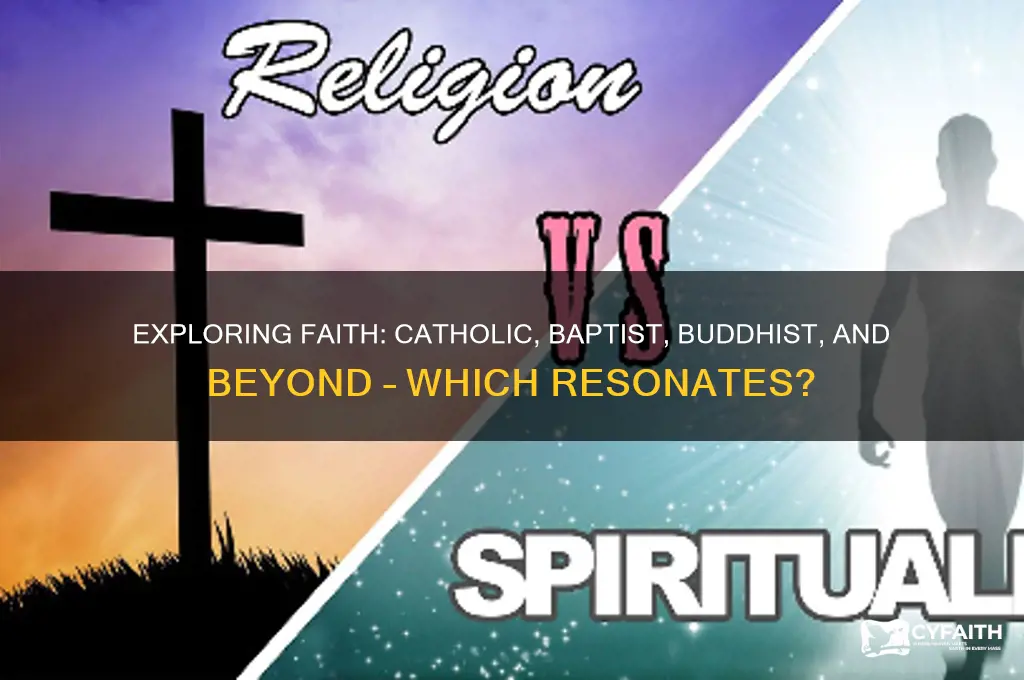 what religion faith are you like catholic baptist buddhist