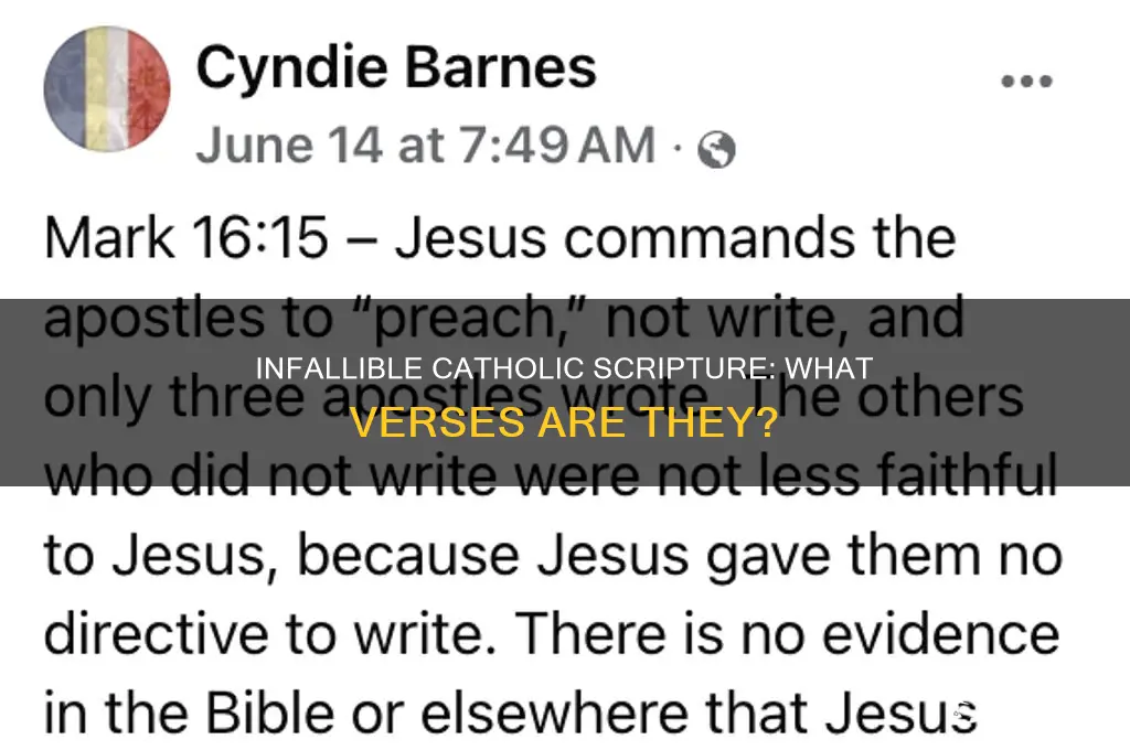 what scripture verses are infallibly defined catholic