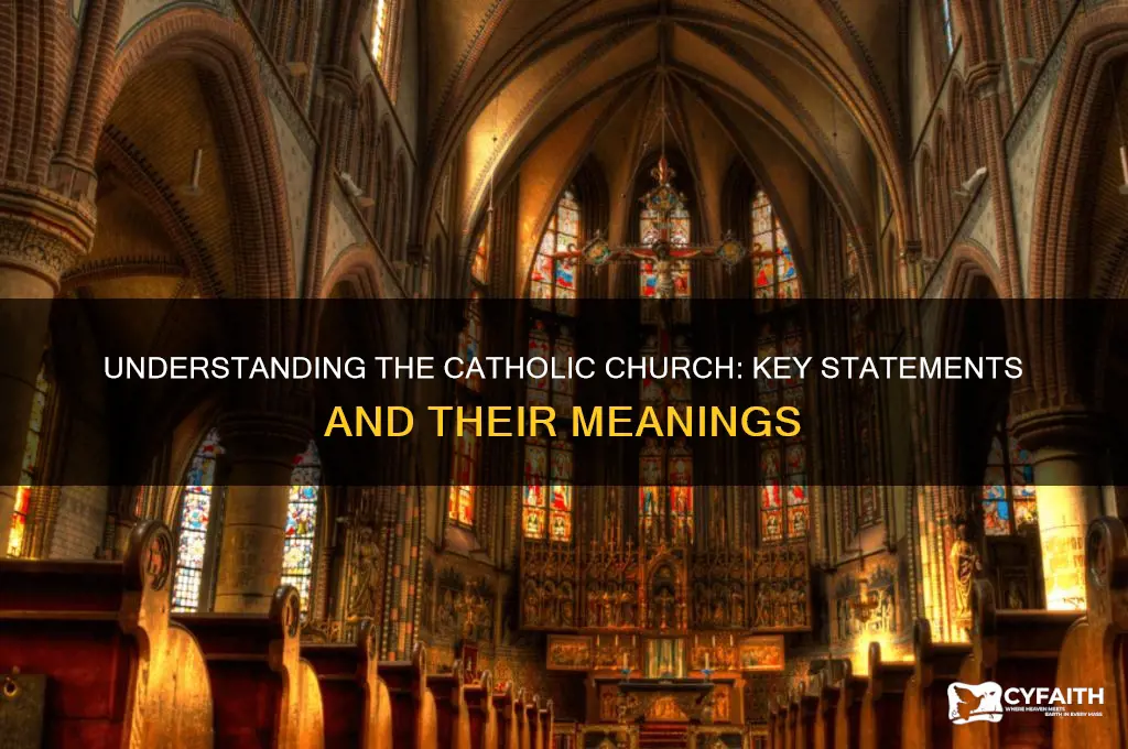what statement about the catholic
