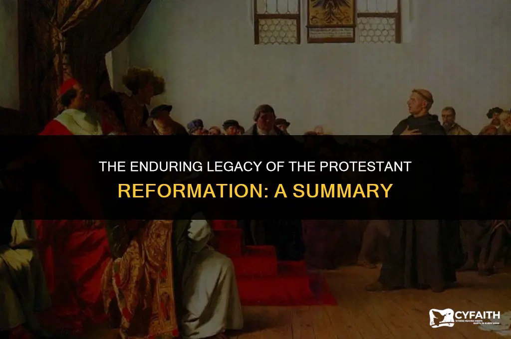 what summarizes a result of the protestant reformation