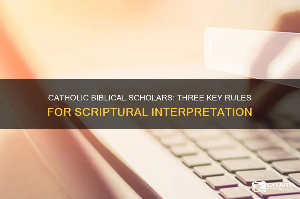 what three rules of interpretation should catholic biblical scholars follow