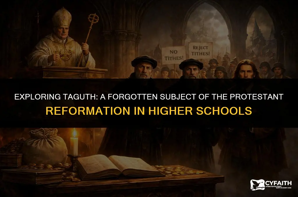 what was taguth in higher schools during the protestant reformation