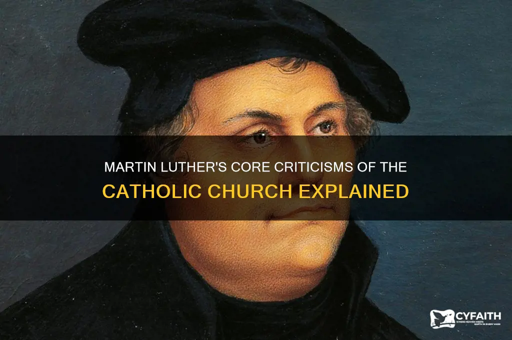 what were martin luthers core critisms of the catholic chuch