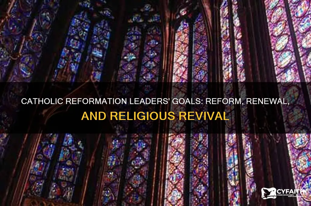what were the goals of the catholic reformation leaders