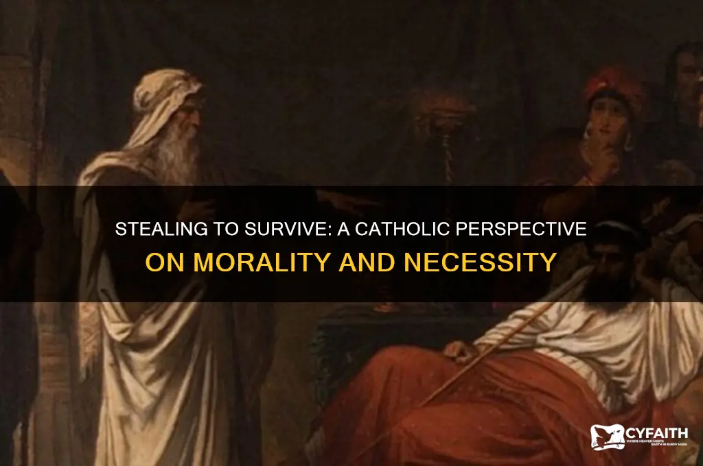 what would a catholic say to stealing to survive