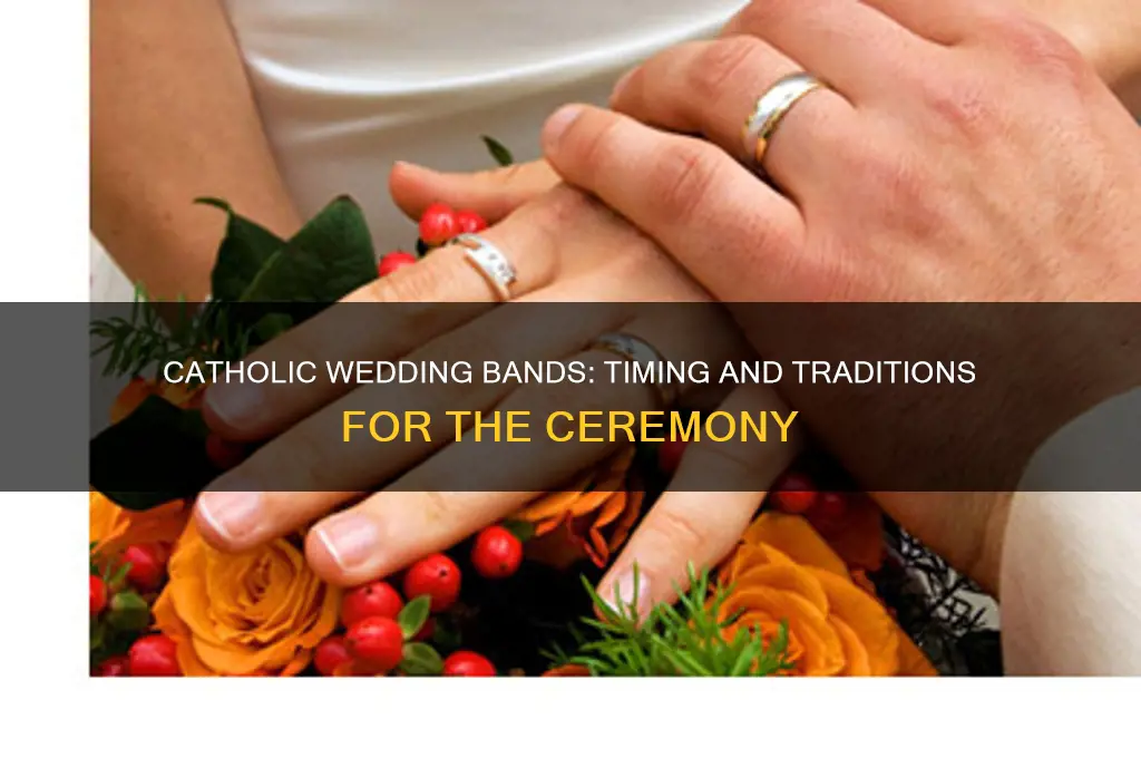 when are the wedding bands brought to catholic wedding ceremony
