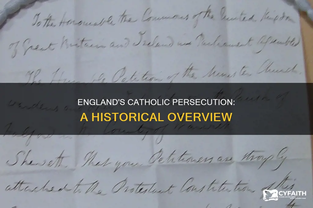 when did catholic persecution end in england