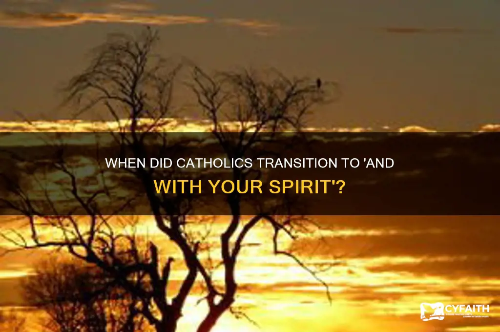 when did catholics start saying and with your spirit