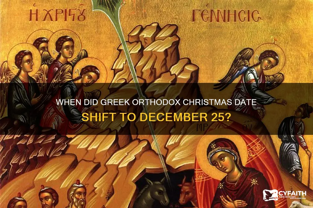 when did greek orthodox change christmas