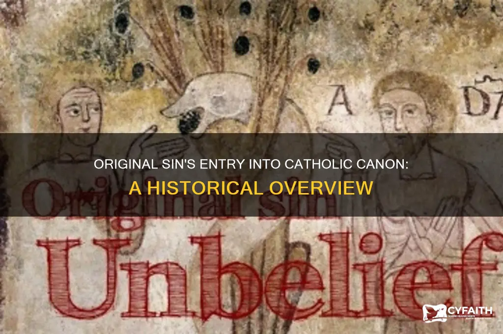 when did original sin be part of catholic canon