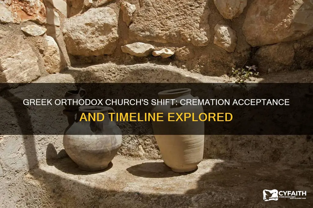 when did the greek orthodox church allow cremation