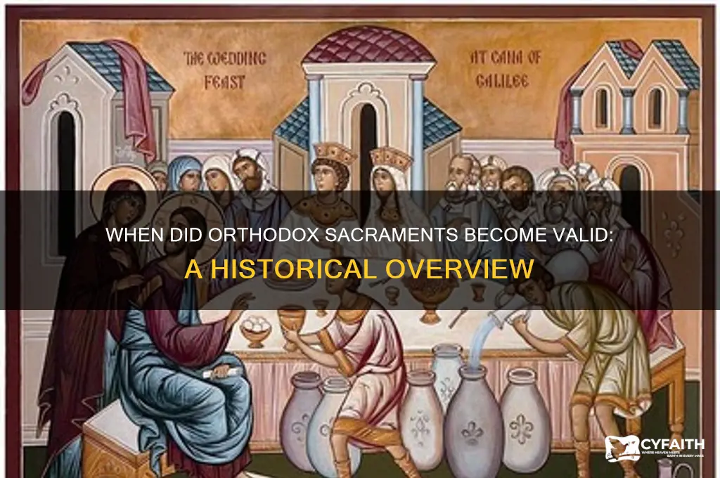 when did the orthodox sacramens become vald