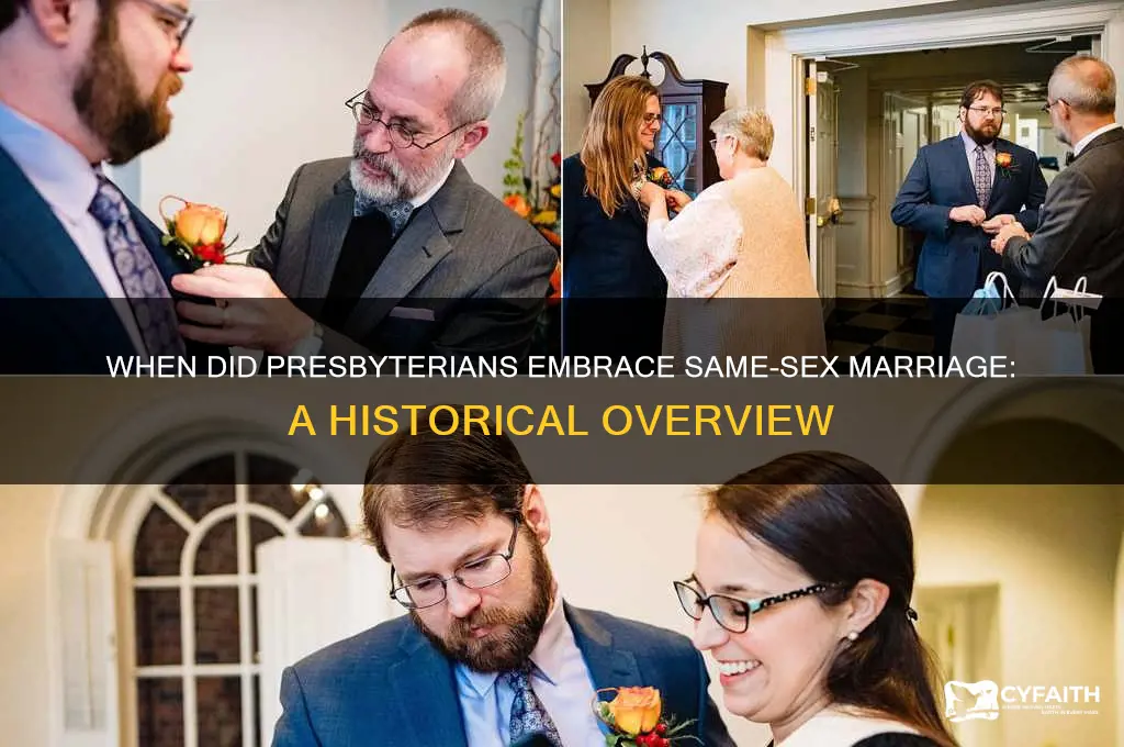 when did the presbyterian church allow same sex marriage