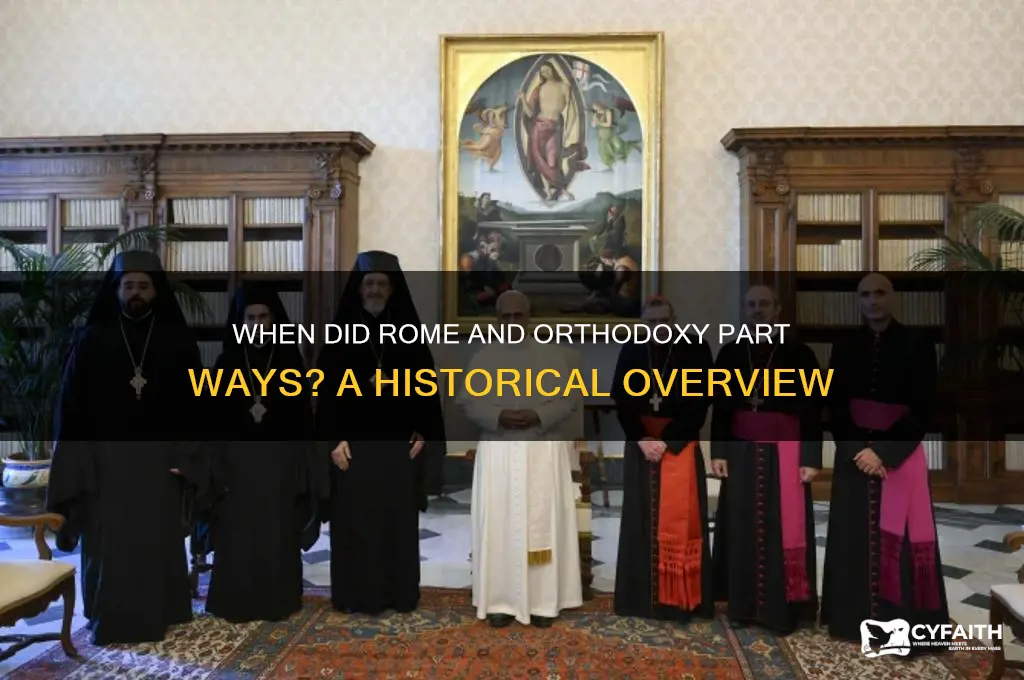 when did the roman catholic church cease to be orthodox