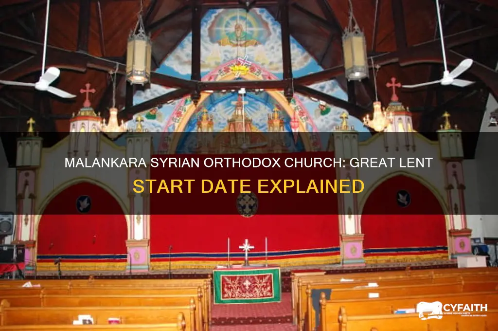 when does great lent begin malankara syrian orthodox church