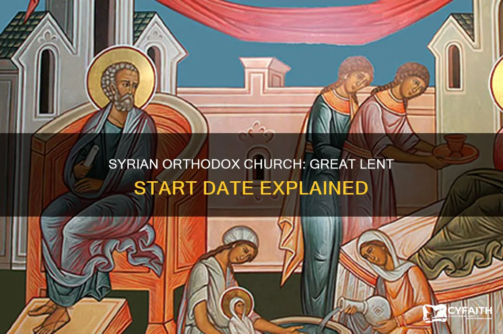 when does great lent begin syrian orthodox church