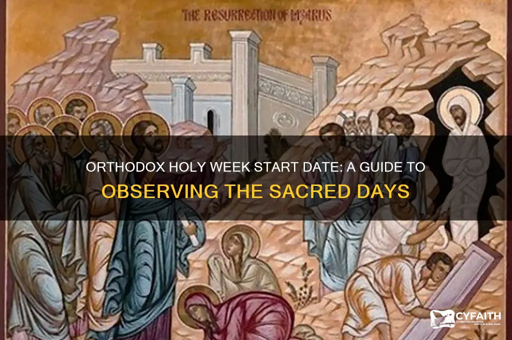 when does holy week start orthodox