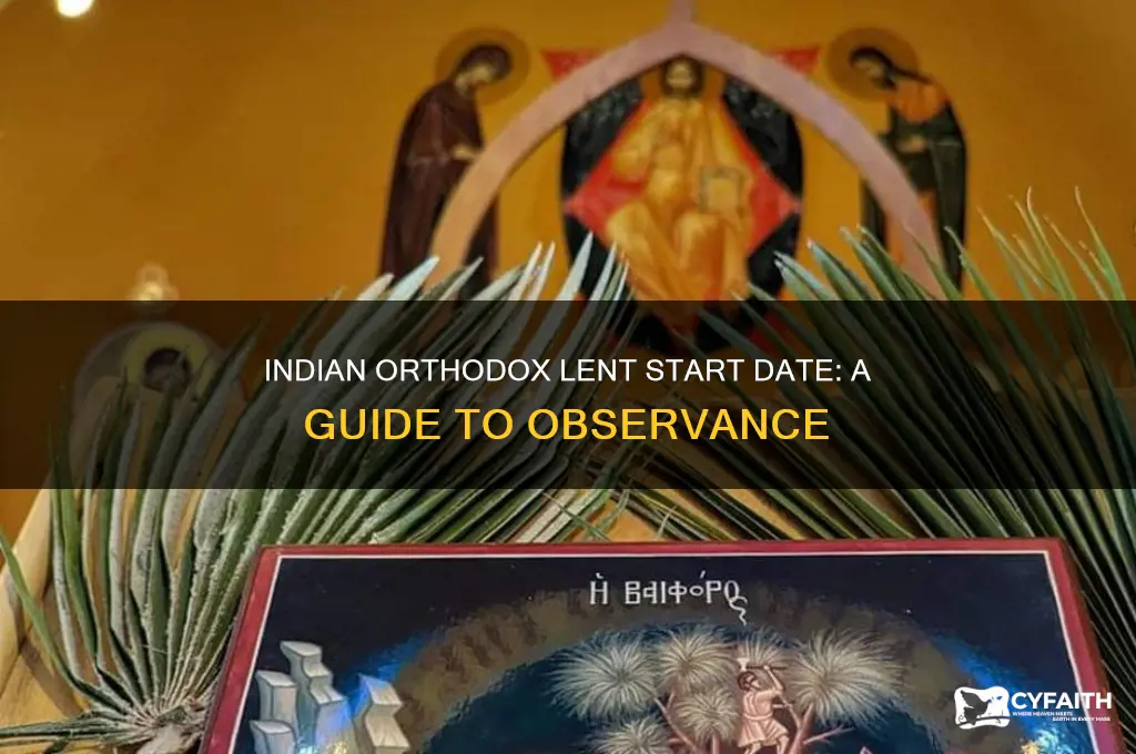 when does indian orthodox lent start