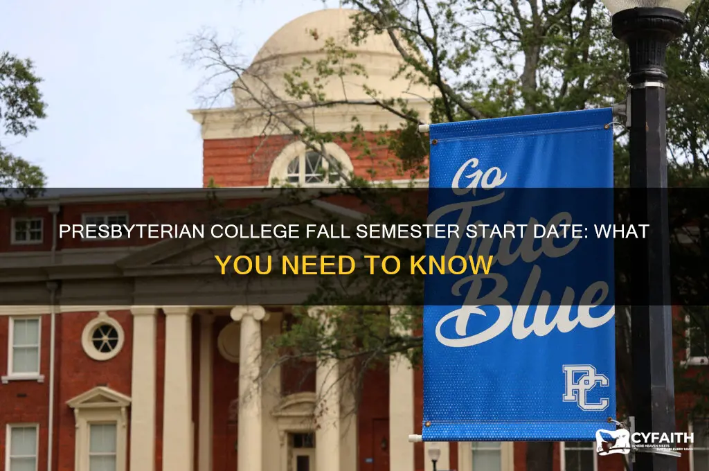 when does presbyterian college start