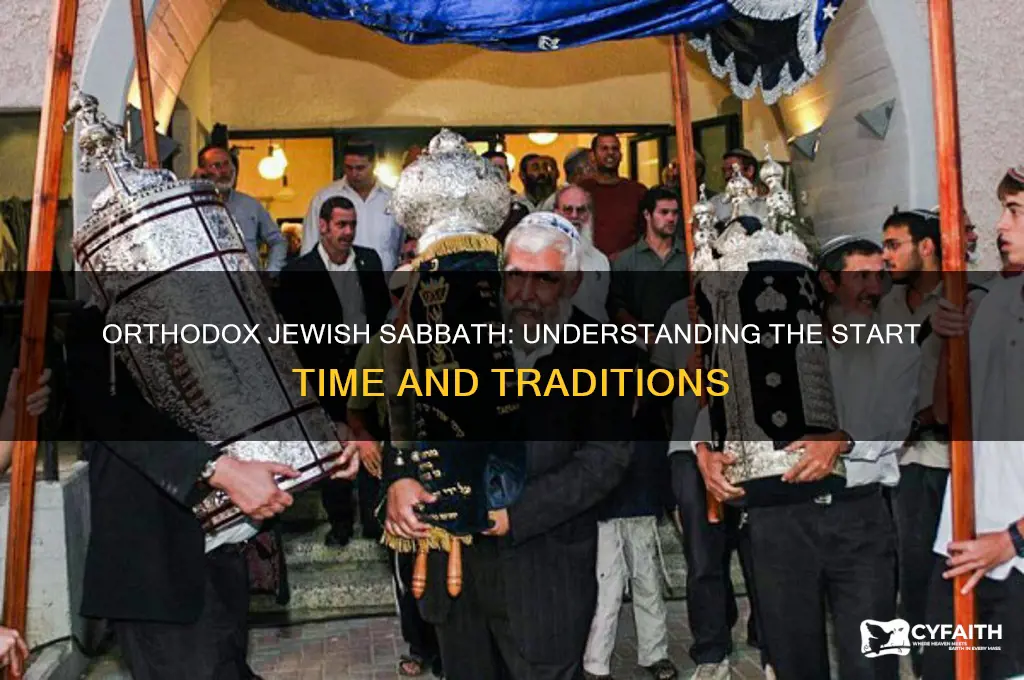 when does sabbath start for orthodox jews
