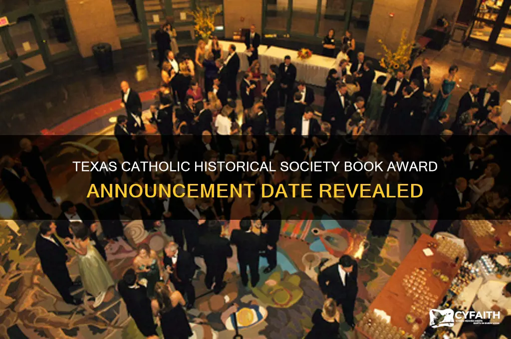 when does texas catholic historical society announce its book award