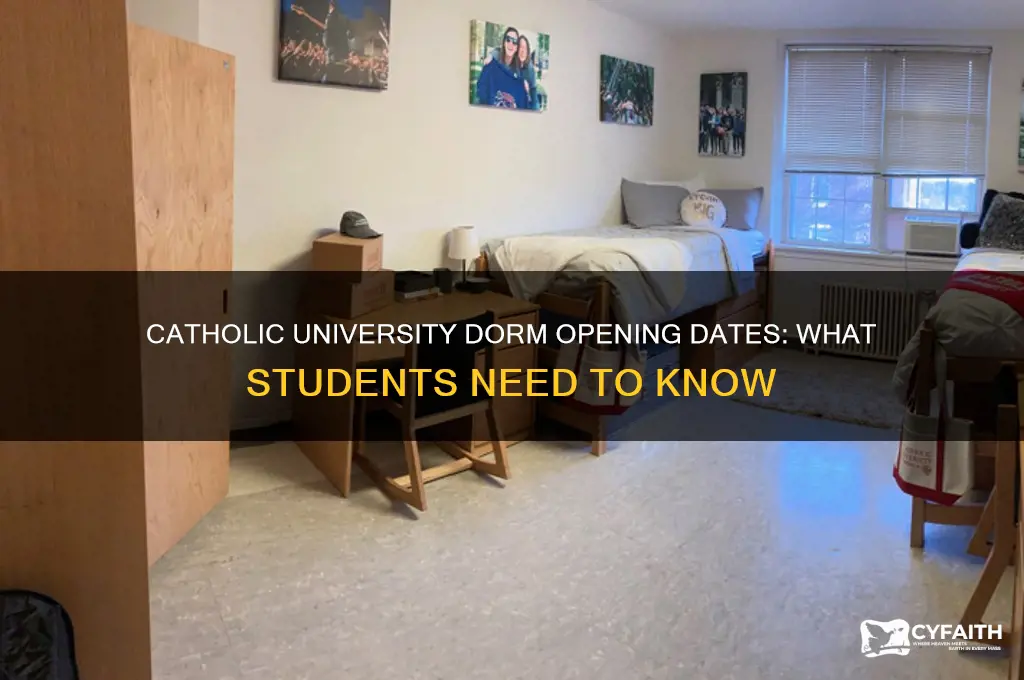when dorms open catholic university