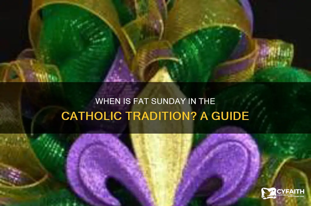 when is fat sunday in the catholic