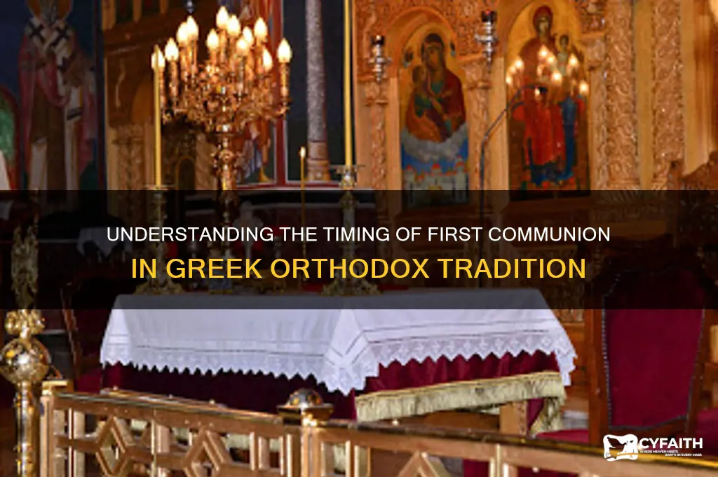 when is first communion greek orthodox church