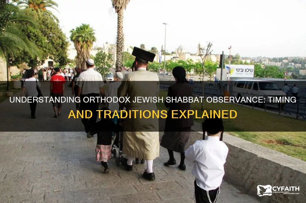 when is shabbat recognized for orthodox jews