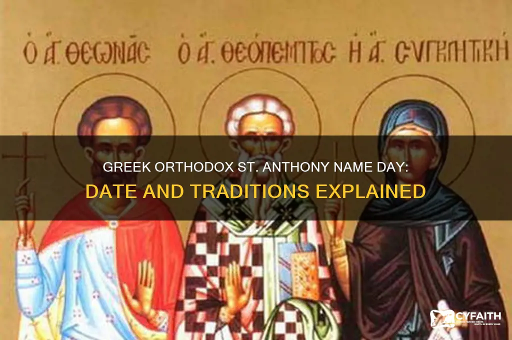 when is st anthony name day greek orthodox
