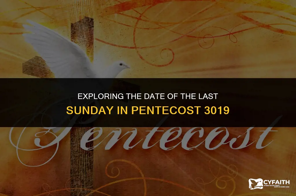 when is the last sundat in pentecost 3019