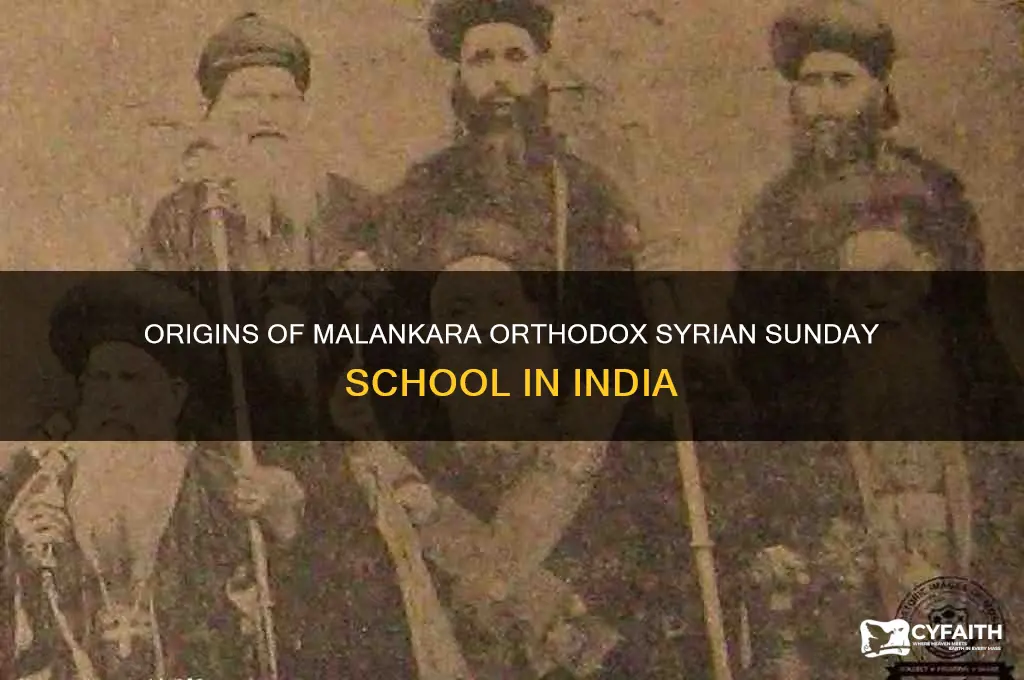 when malankara orthodox syrian sunday school started in in india
