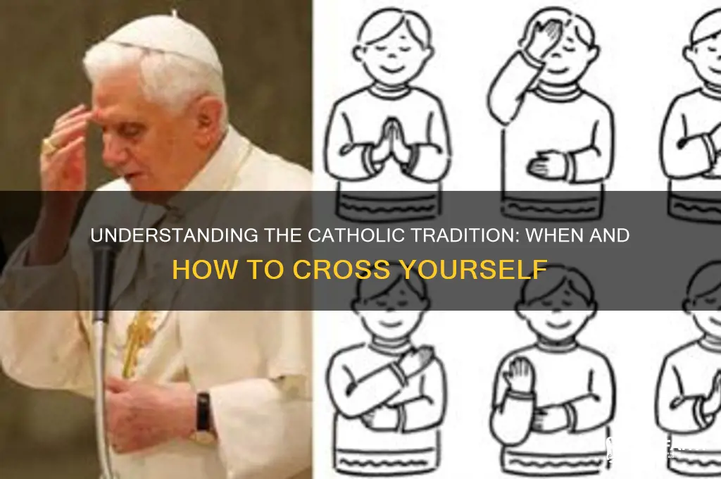 when to cross yourself catholic