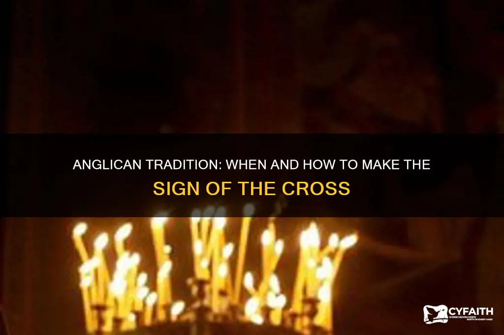 when to make the sign of the cross anglican