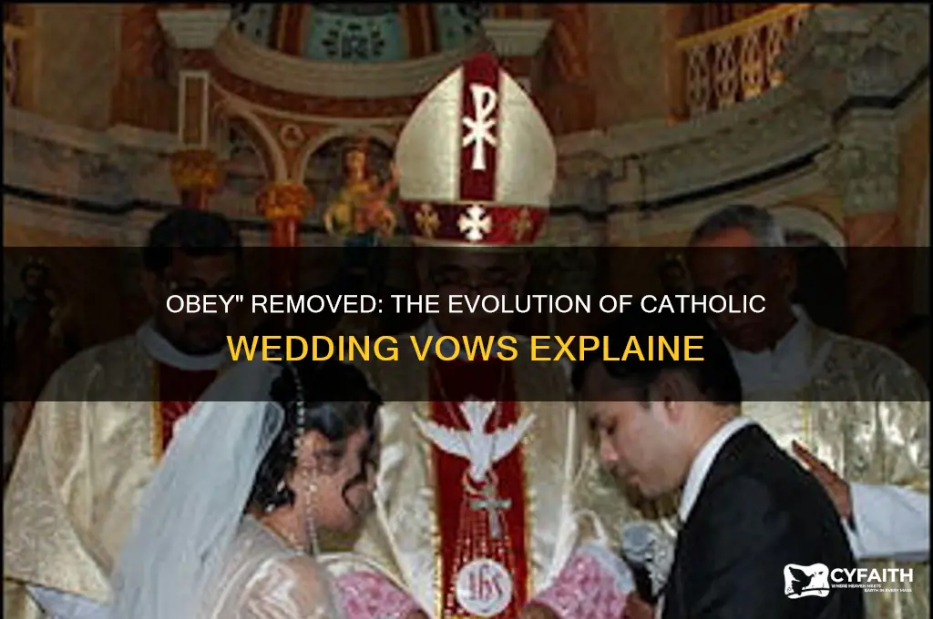 when was obey removed from catholic wedding vows
