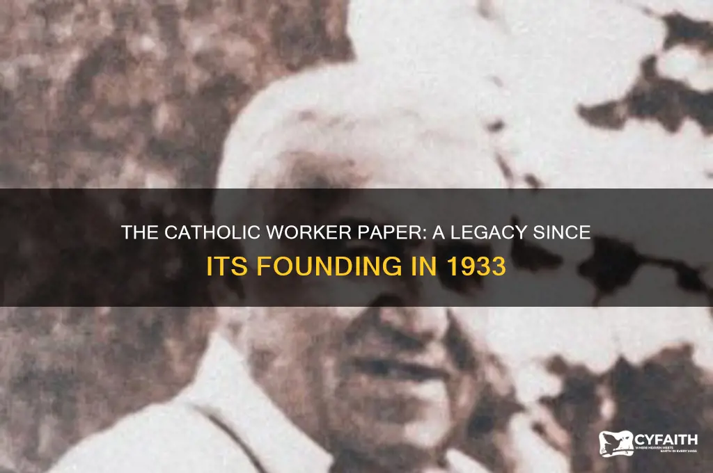 when was the catholic worker paper founded