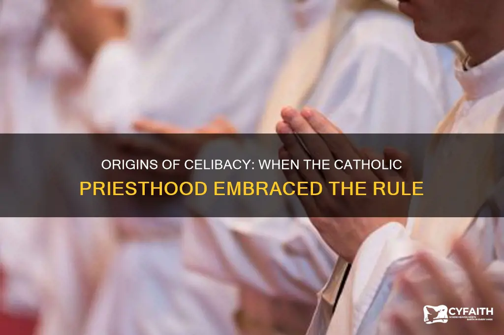 when was the celebacy rule introduced into the catholic priesthood